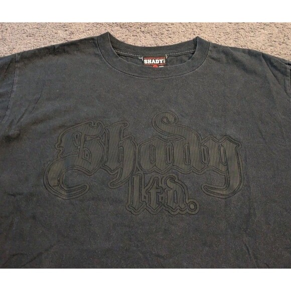 Vintage Y2K Shady LTD EMINEM Blackout Logo T-Shirt Men's Medium - Picture 3 of 9